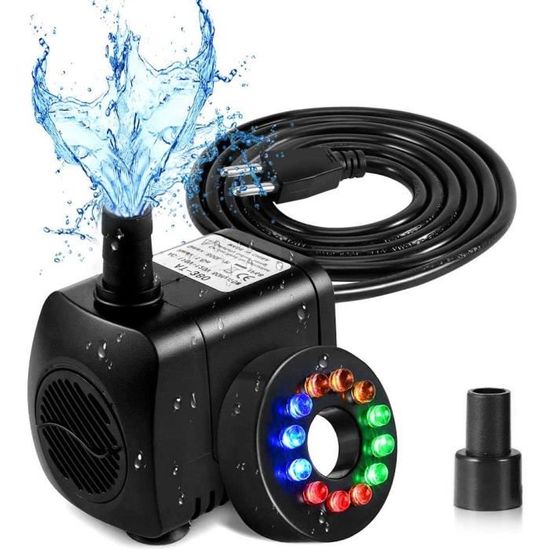5 W Mini Pompe aquarium 350L/H 12 LED Silencieux - LED Aquarium, mini pompe à eau pour aquarium fontaine