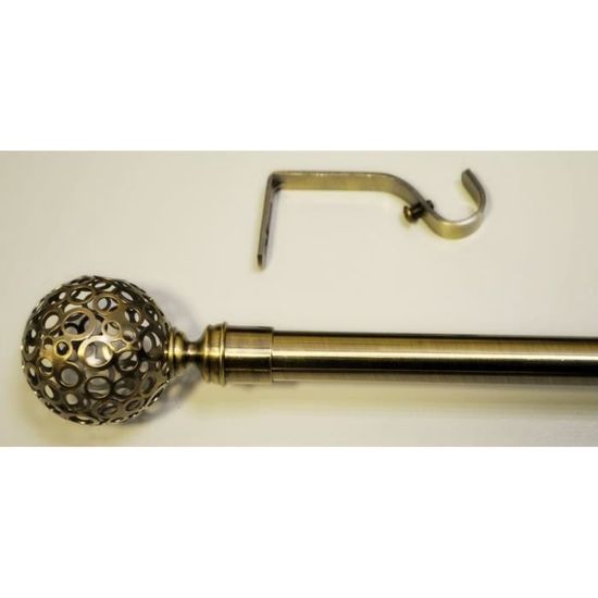 MDEKOR Tringle à Rideaux 2 Voies Or Vieilli - Fixation Plafond, Tube 16mm, Longueur 120cm à 6m