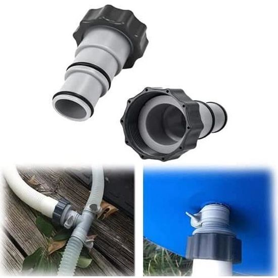 Adaptateur Tuyau Piscine Intex 32/38 Mm - Kit Avec Colliers De Serrage, Pour Raccorder Pompe Et Système De Filtration
