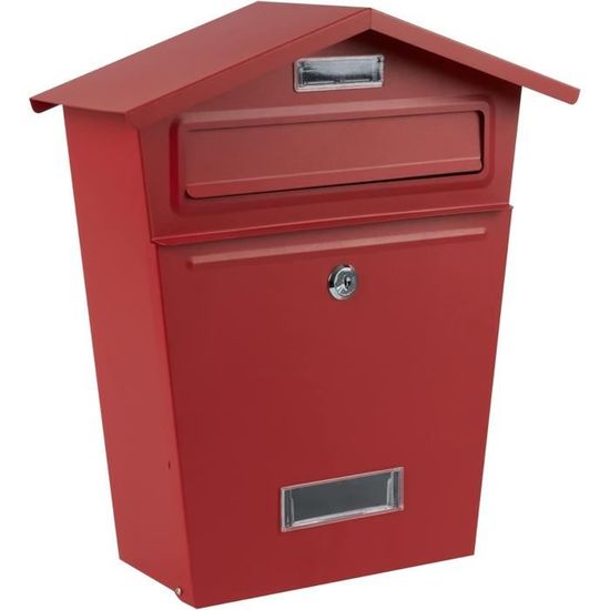 Ilyapa Boîte Aux Lettres Noire En Métal Pour Montage Extérieur