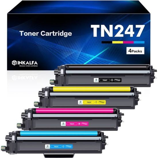 TN-243CMYK TN247 Compatible Brother - Pack 5 Toners - Pour MFC-L3750CDW DCP-L3550CDW HL-L3270CDW