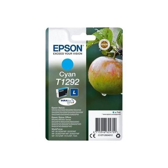 EPSON Cartouche d'encre T1292 Cyan - Pomme  (C13T12924012)