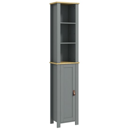 Meuble Salle De Bain Colonne 183cm - 2 Portes Et 2 Niches - Rangement Optimisé