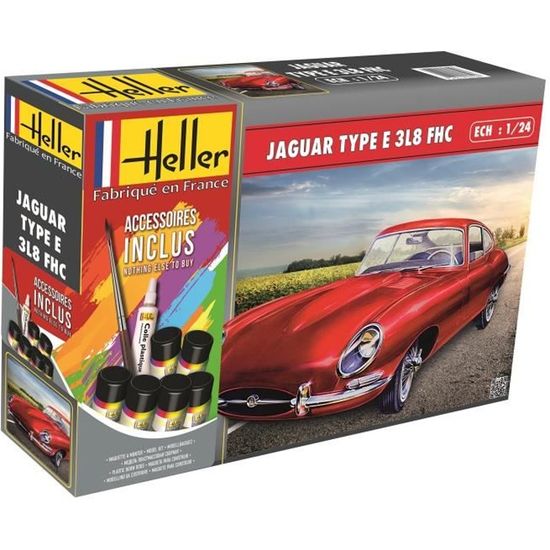 Maquette voiture : Kit complet : Jaguar Type E 328 OTS - Heller - Rue