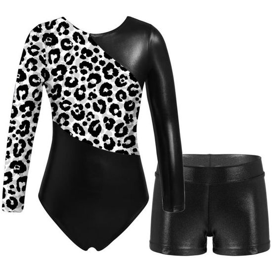 Justaucorps Fille Manches Longues Avec Short Strass – Danse, Gym, Patinage 3–16 Ans - 8