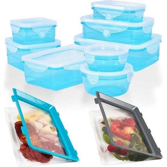 Lot De 2 Boîtes De Conservation Alimentaire 5L Rouge-Blanche 6