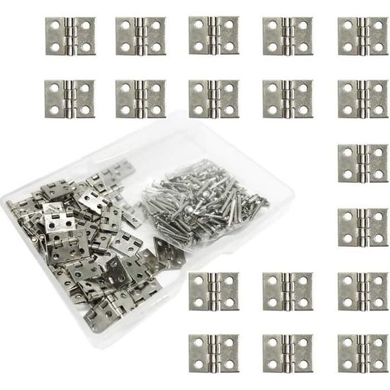 50 Pièces Mini charnières en cuivre pur Charnières rétro avec 200 pièces vis de rechange pour