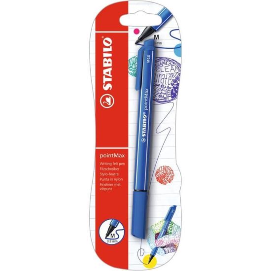 Stylo Bureau STABILO Worker - Lot De 10 Stylos Roller Pointe Fine 0.3mm - Bleu Pointe Fine 0,3mm Bleu