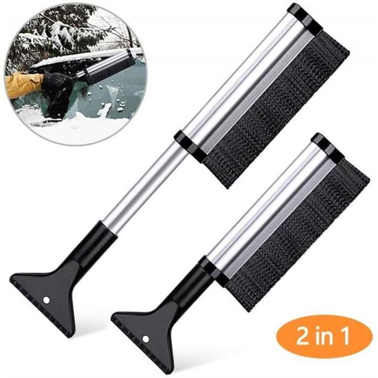 Grattoir à Glace Et Brosse à Neige 2 En 1 - Longueur 60cm Amovible, Poils Doux, Poignée Confortable, Pour Voiture SUV Camion