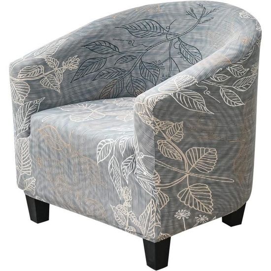 YOPOIY Housse De Fauteuil Club Extensible Imprimée, 2 Pièces Avec Fond élastique, Pour Salon (92% Polyester, 8% élasthanne)