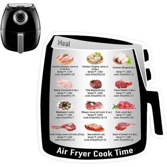 Tableau Des Cuisson Pour Friteuse À Air Cuisson Des Aimants Creative Air Fryer Avec Temps Et