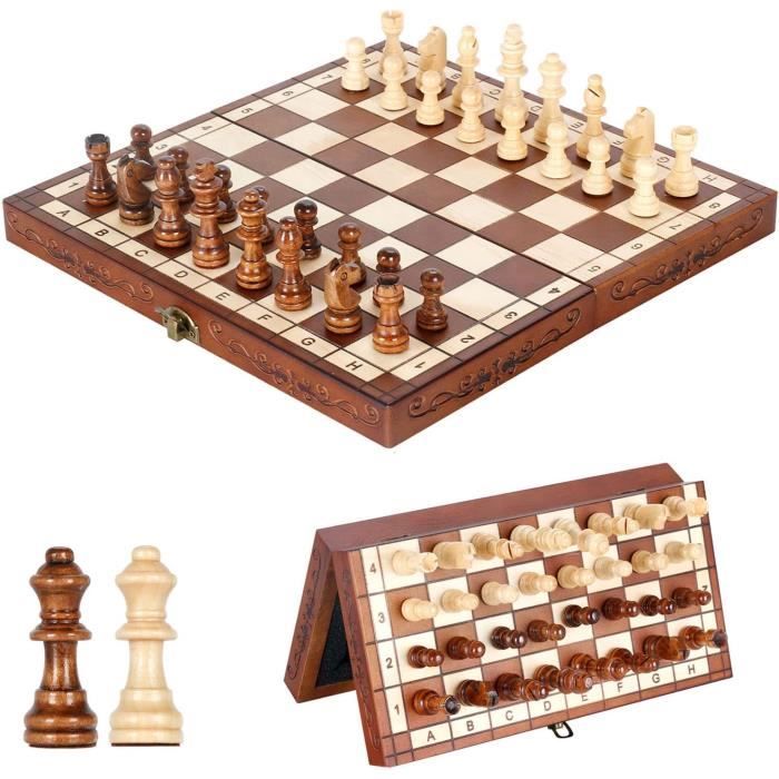Jeux d'Échecs en Bois Massif - Traditionnel, Qualité Premium