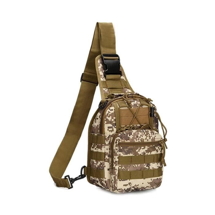 Desert digital -Sac à bandoulière militaire tactique Molle, sac à dos en Nylon Camouflage utilitaire voyage randonnée chasse Camping