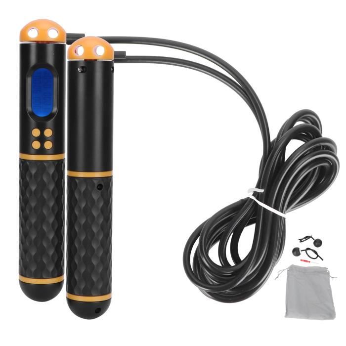 Drfeify Corde de saut Corde à Sauter de Comptage Électronique Intelligent Équipement de Fitness d'Exercice(Noir + jaune )