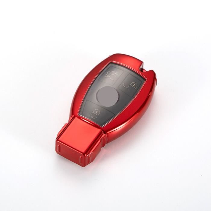 Coque clé,Étui à clés de voiture souple intelligent à distance pour Mercedes Benz W203 W210 W211 AMG C E S CLS CLK CLA - A-red #B