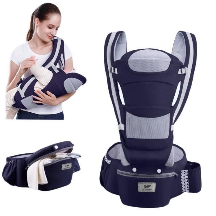 0-48 Mois Porte-bébé Multifonctionnel ventral et dorsal Voyage facile pour les bébés Multi-poches Doux La sécurité Pratique QUIK70