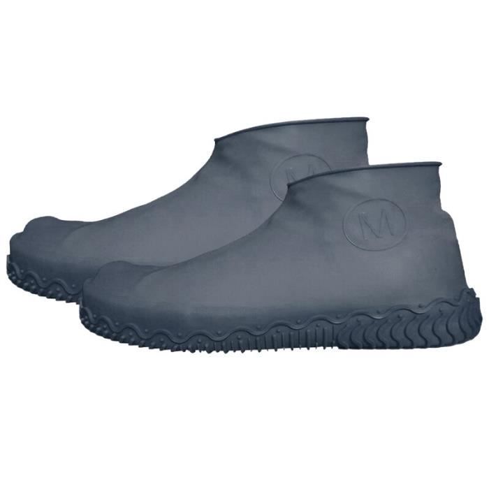 Chaussures,Couvre chaussures en Silicone résistant à l'eau, unisexe, protection pour chaussures, bottes de pluie - Type Black - L