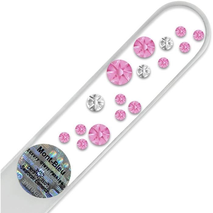 Lime à ongle en verre ornées à la main de cristaux de Swarovski Elements, pochette en velours noir | Véritable verre trempé tchè,455