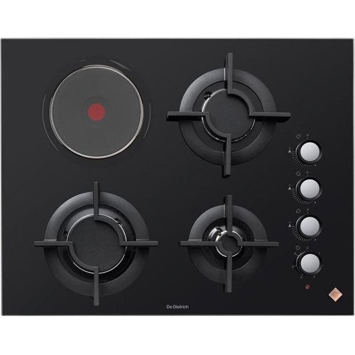 De dietrich - plaque de cuisson verre mixte 65cm 4 feux noir - dpg7640bm