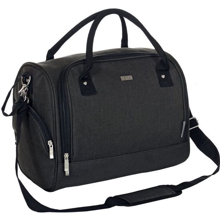 LCP Kids Sac à Langer Bandoulière Grand Imperméable Sac à Week-End avec Poignées Sydney, Noir