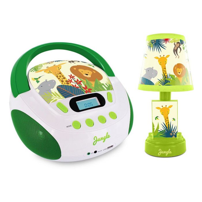 Radio CD et lampe de chevet style Jungle