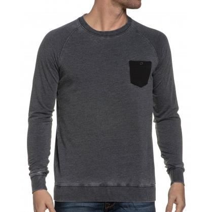 Sweat homme gris charcoal poche poitrine