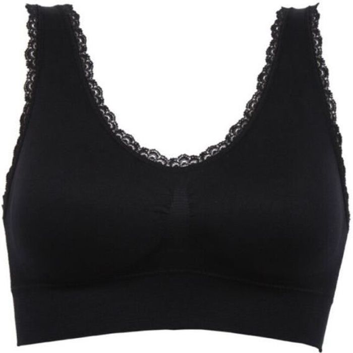 Soutien-Gorge de sport Sans Soudure de fitness pour femmes Noir
