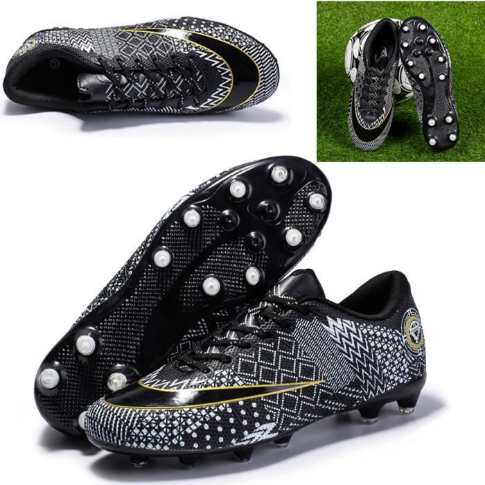 Chaussures de football chaussures dentraînement pour homme pour enfant adulte - - longs noir