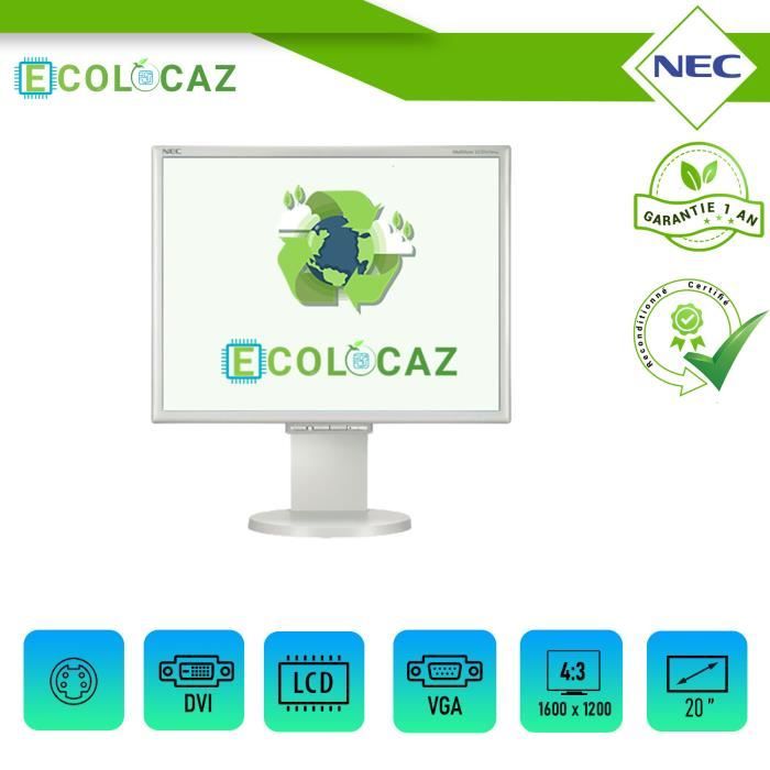 Ecran NEC MultiSync LCD Pro 2070VX 20- VGA DVI S-Vidéo 4:3 1600x1200
