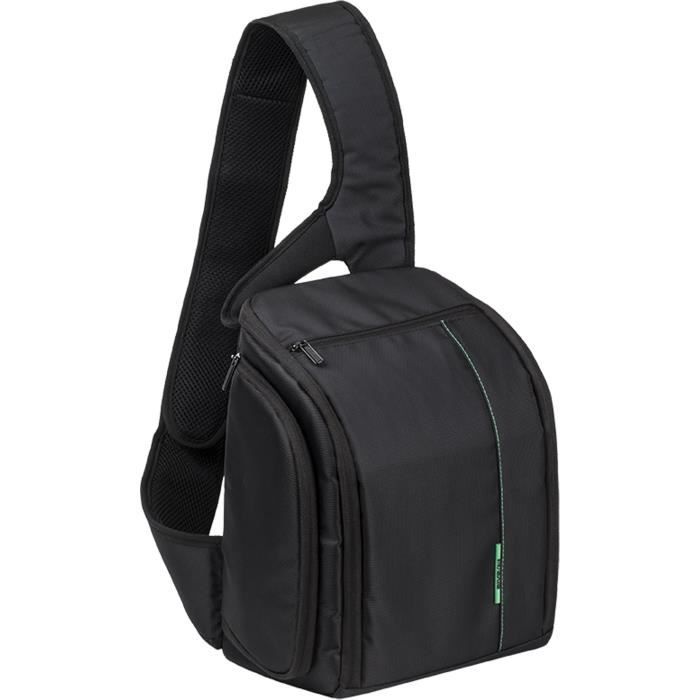 Sac à dos RIVACASE pour appareil photo (Canon, Nikon, Sony Pentax) + 2 objectifs, noir