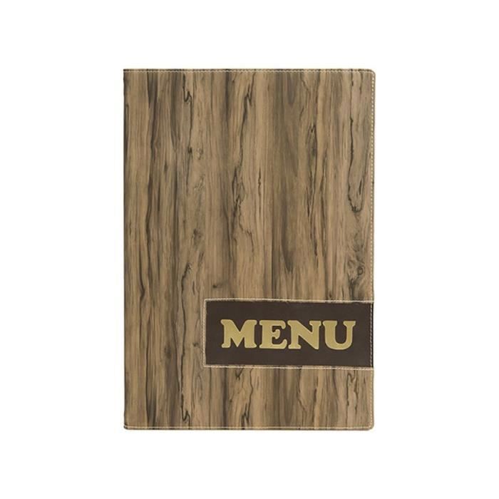 Protège-menus A4 Design Wood 0,7 Marron