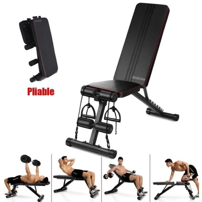 SINBIDE® Banc de Musculation Pliable Banc de Poids Gymnastique à Domicile & AB Abdominaux Banc incliné Plat Banc d'exercice