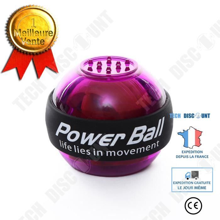 TD® Hommes femmes Accessoires Fitness Musculation LED poignet balle renforcement Gyroscope puissance balle bras Type VIOLET