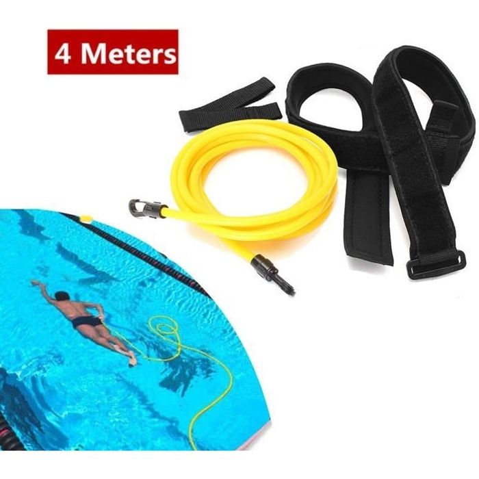 Ceinture de Natation Cordes - Bandes de résistance à la natation Corde d'entraînement à l'élastique de natation(6 * 9 * 4 Mètre Jaun