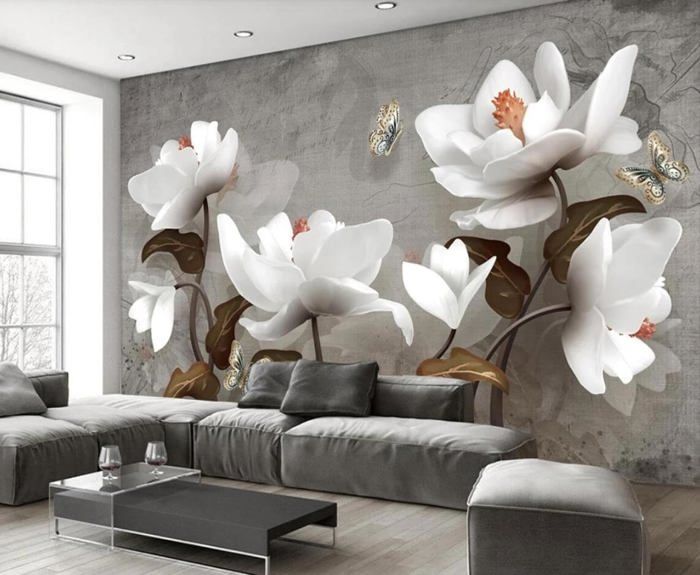 Runa art Papier Peint Intissé Tapisserie Fleurs Magnolias 352x250 cm (8