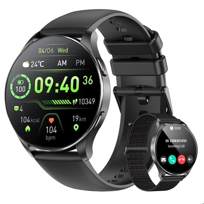 Montre Connectée Homme Femme avec IP68143  AMOLED Écran Sports Tracker dactivité100 +Sportifs Fréquence Cardiaque 24/7