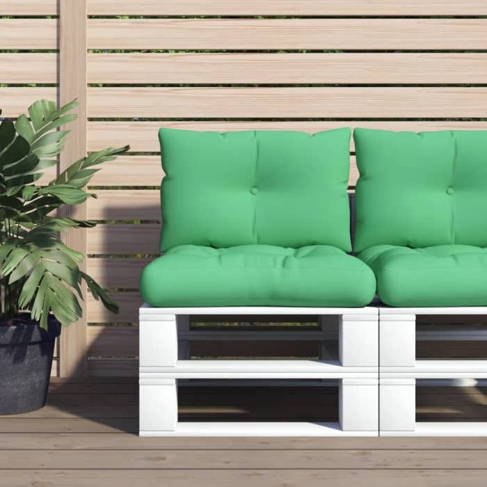 vidaXL Coussins de palette lot de 2 vert tissu 360839