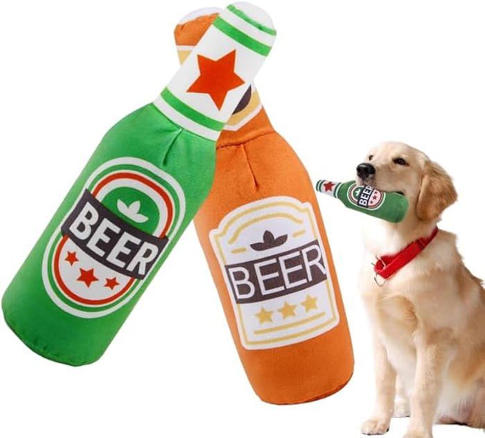 Meilleurs prix pour Bière Jouet pour Chien Lot de 2 Jouet Chien Peluche Jouet pour Chien Qui Couine Peluche Chien Indestructible Jouet Interactif