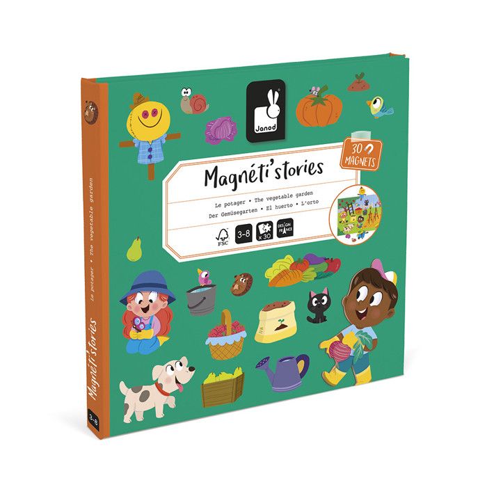 MagnétiStories Le Potager - Jeu Éducatif Magnétique 30 Aimants - Jouet Enfant en Carton FSC - Dès 3 Ans