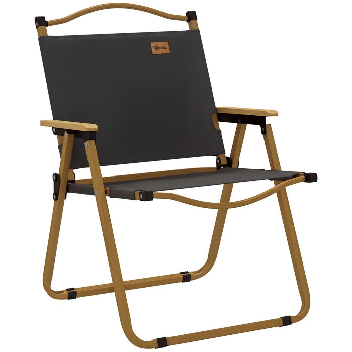 Chaise de camping - Outsunny - pliante - avec accoudoirs - tissu Oxford et structure acier - 54 x 59 x 78 cm - gris foncé