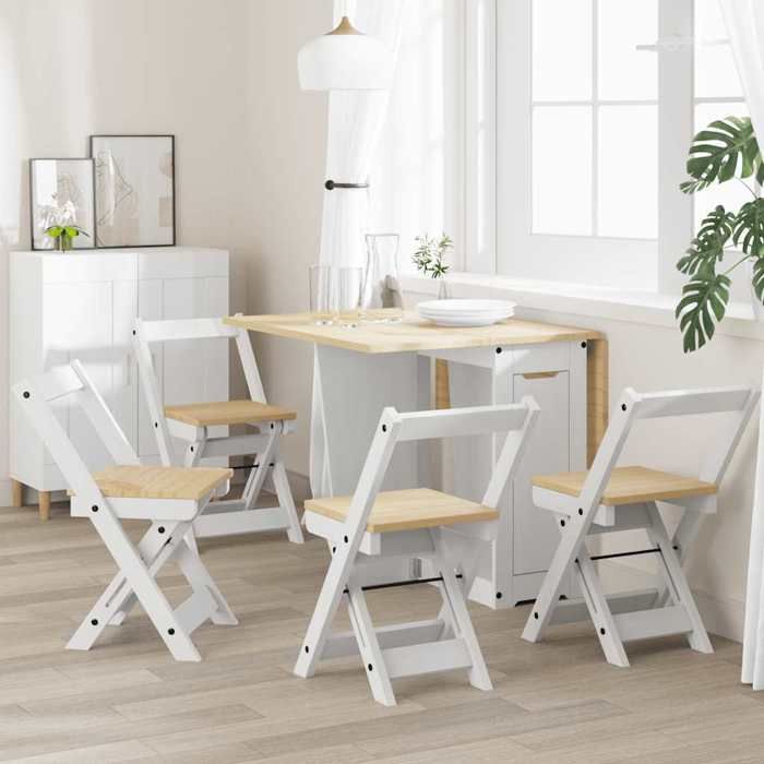 Bonne qualité - Chaises à manger pliables lot de 4 Corona - bois massif de pin 40x47x71 5 cm Relaxation - Scandinave DECO M8206125