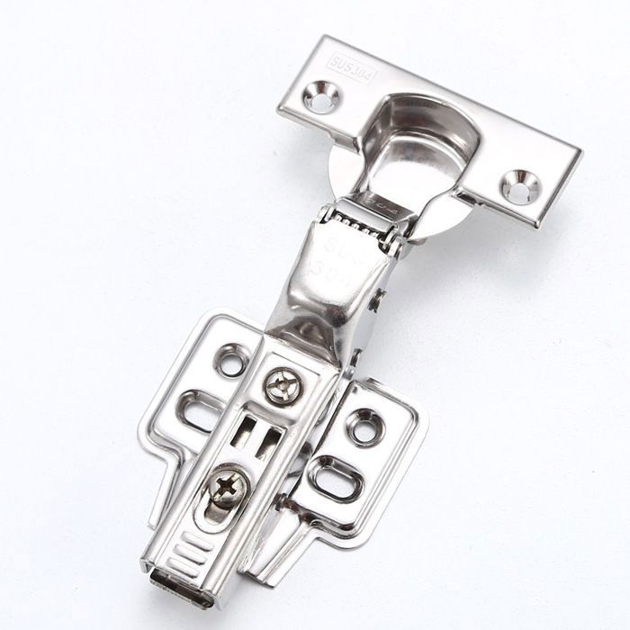 AIMOONSA Lot de 2 charnières inox à fermeture douce pour placard corps droit cover total 115°