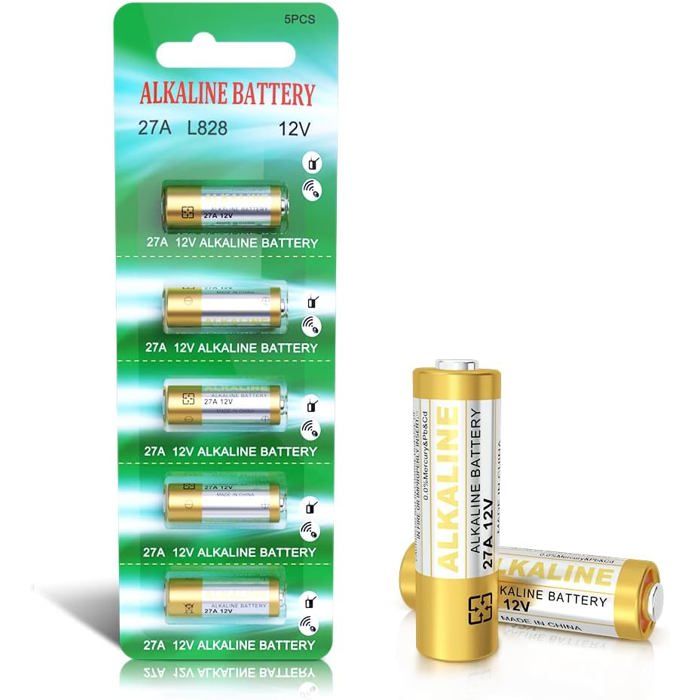 Lot de 5 Piles alcalines 27 A 12 V V27A LR27A MN27 L828 A27 12 V
