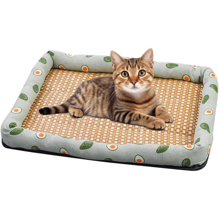 Tapis rafraîchissant pour animaux - MICH - Rotin - Pour chiens et chats - Coussinets glacés - Utilisation estivale
