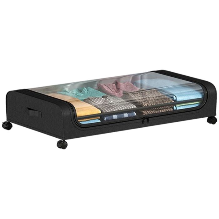 Coffre de rangement à roulettes sous le lit housse de protection en tissu pour le dessous du lit étagère rangement antipoussière