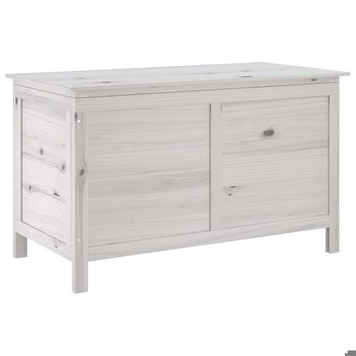STAR SALE® Coffre de jardin( 1 pc) - Boîte de rangement - blanc bois massif de sapin 99x49.5x58.5 cm T3796