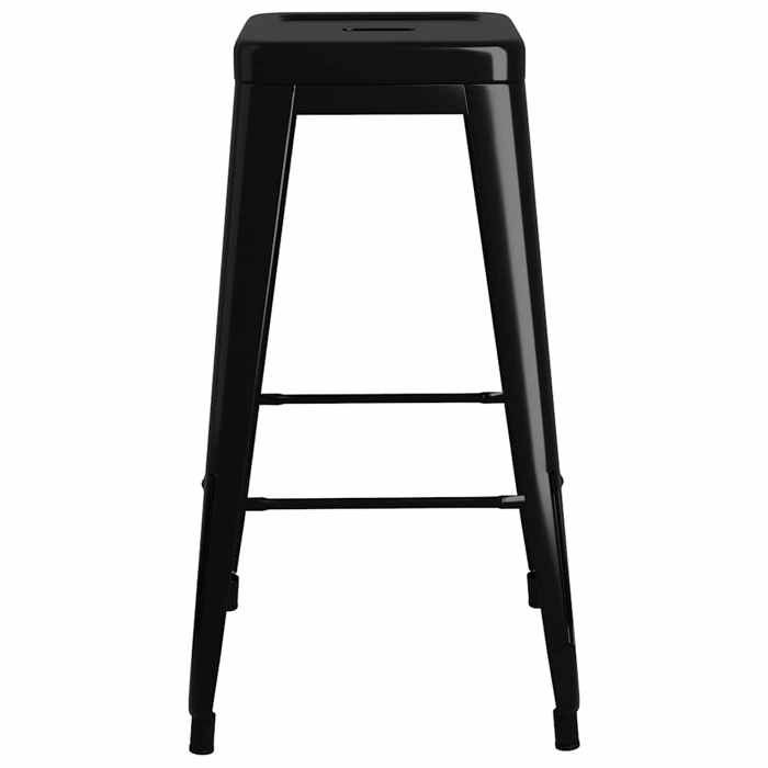 Tabourets Cuisine - Noir - Chaises de bar empilables - (2 pcs) - 2 personnes - noir métal 43x43x77 cm F2075