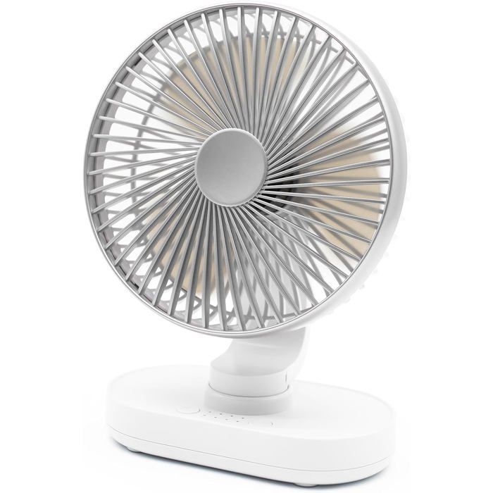 Ventilateur de bureau portable - Belle commode - Oscillation automatique 120° - 4 vitesses réglables
