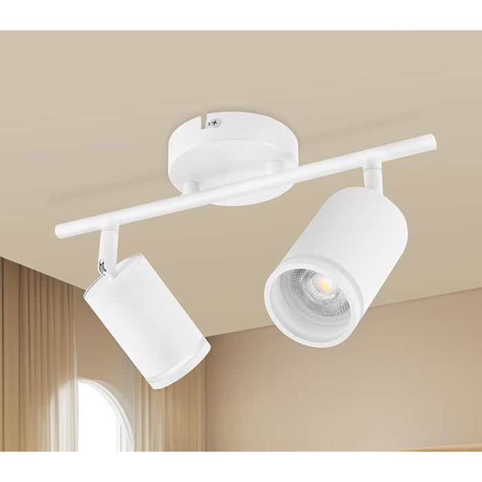 Pfonnier 2 Spots LED Orientable Spots de Pfond GU10 Pfonnier Spot Bnc Luminaire Spot Rampe 2 Focos Lineal Bnc