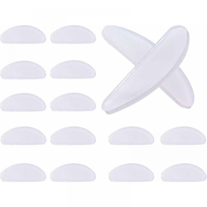 10 Paires Coussinets de nez adhésifs silicone transparents antidérapants forme D pour lunettes .